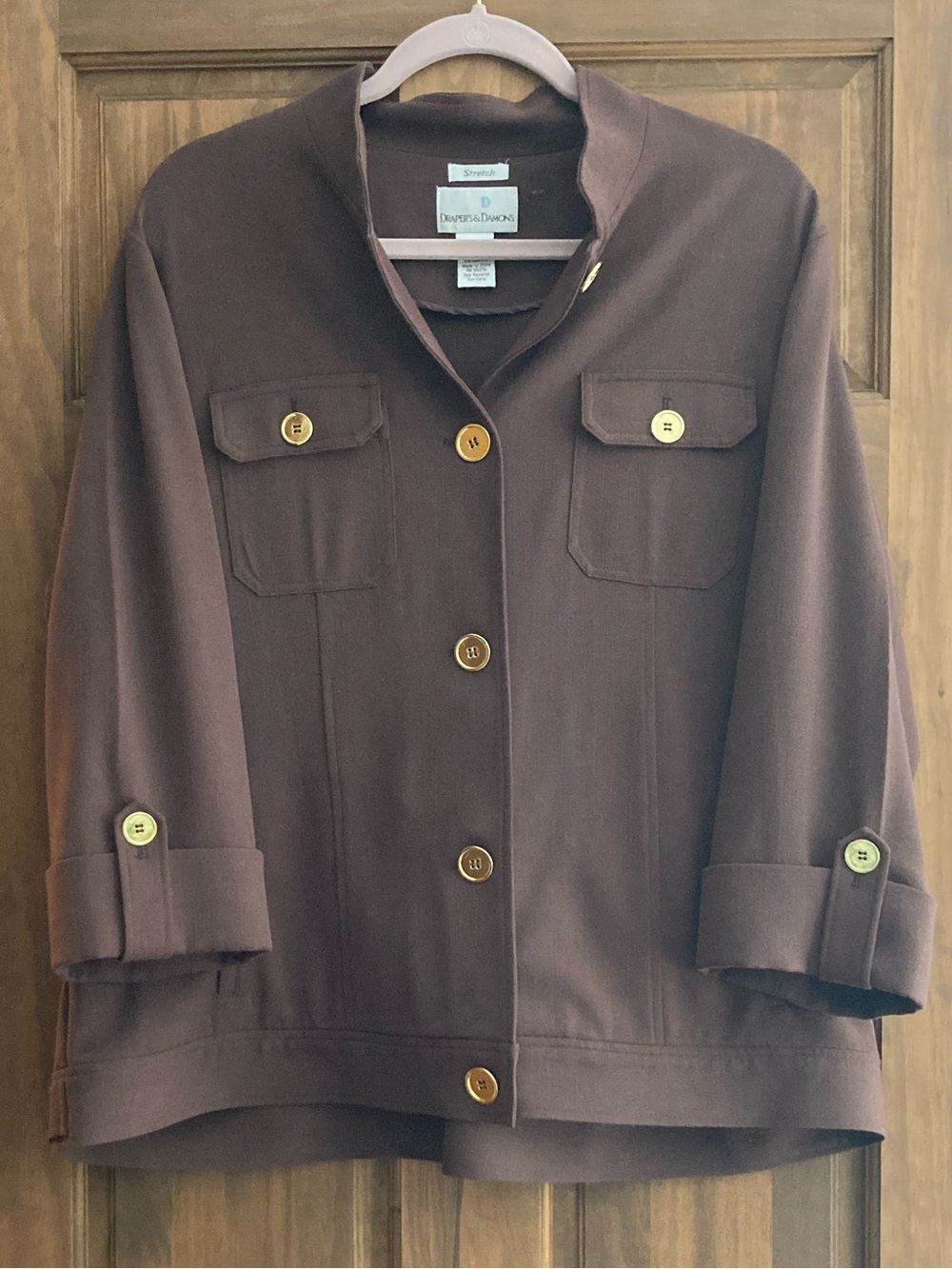 Draper’s & Damon’s Brown 3/4 Sleeve Jacket 1X